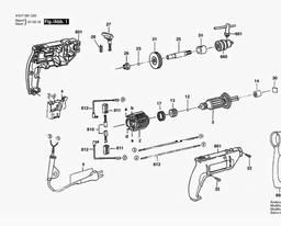 Bosch Univ. 2speed Impact Drill HSB 10 E spare parts