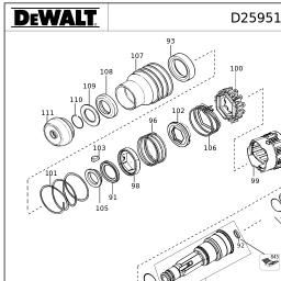 DeWalt D25951K spare parts