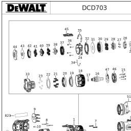 DeWalt DCD703NT spare parts