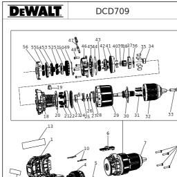 DeWalt DCD709E2T spare parts