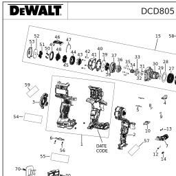 DeWalt DCD805P2LRT spare parts