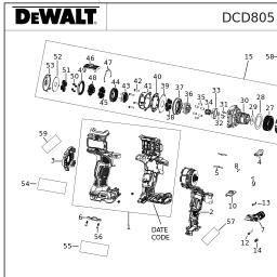 DeWalt DCD85M spare parts