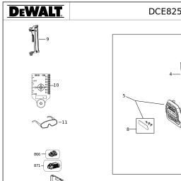 DeWalt DCE825G18 spare parts