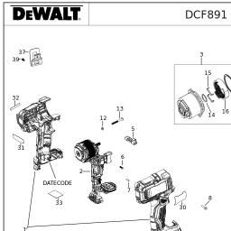 DeWalt DCF891NT spare parts