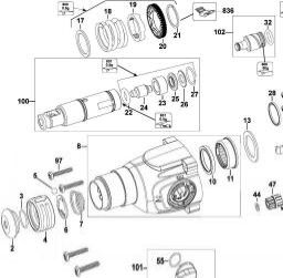 DeWalt DCH133H2 spare parts