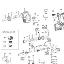 DeWalt DCH273P2 spare parts