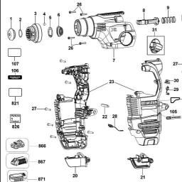 DeWalt DCH293 spare parts