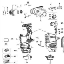 DeWalt DCH323 spare parts