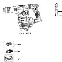 DeWalt DCH335X2 spare parts