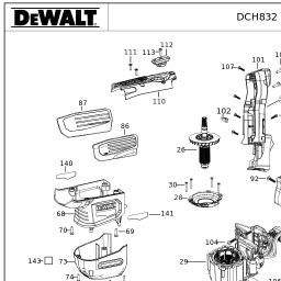 DeWalt DCH832N spare parts