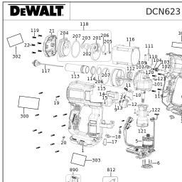 DeWalt DCN623N spare parts