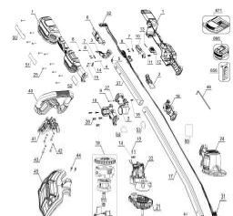 DeWalt DCST922BE spare parts