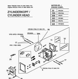 MTD-Engines 1 P 61 MH spare parts