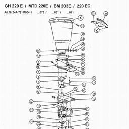 LAWNFLITE (2000) 220E / 24A-721M678 SHREDDER spare parts