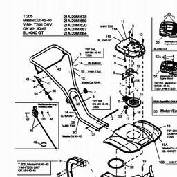 MTD T/205 spare parts