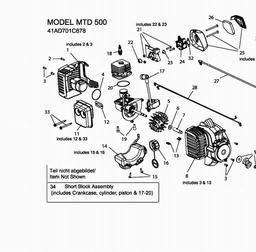 MTD 500 spare parts