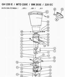 LAWNFLITE (1999) 24-220E / 24A721M678 SHREDDER spare parts