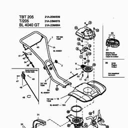 Troy-Bilt TBT 205 spare parts