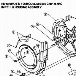 AGRIFAB MODEL 502492 CHIP-N-VAC IMPELLER HOUSING ASSEMBLY spare parts