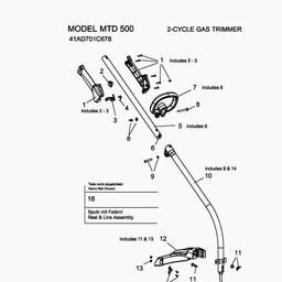 MTD 500 spare parts