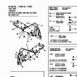 Troy-Bilt TBT 380 spare parts