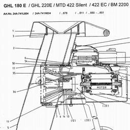 LAWNFLITE (2000) 422EC SILENT / 24A-741N611 SHREDDER spare parts