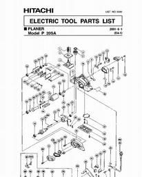 Hitachi P20SA spare parts