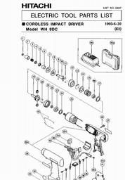 Hitachi WH8DC spare parts