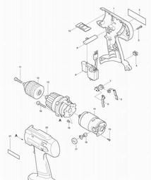 Makita 6343D spare parts