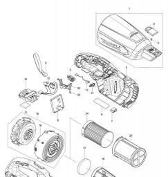 Makita DCL280FZW spare parts