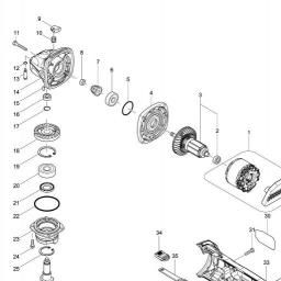 Makita DGA456 spare parts