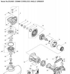 Makita DGA901ZUX2 spare parts