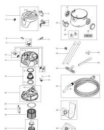 Makita VC2000L spare parts