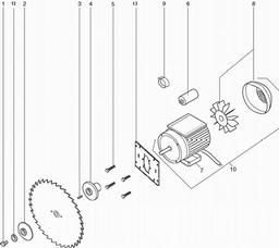 Metabo 010001312611 3,10 WNB MOTOR, CIRCULAR SAW BENCH spare parts