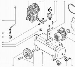 Metabo 023003504010 MEGA 350 W COMPRESSOR spare parts