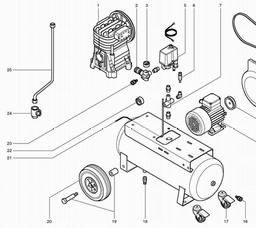 Metabo 023003505910 MEGA 350 D COMPRESSOR spare parts