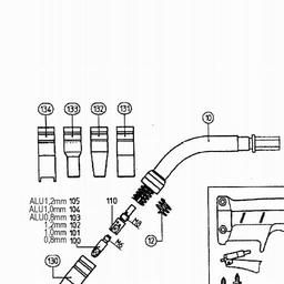 Metabo 090200833010 SB 25/3  200 A MIG/MAG WELDING TORCH spare parts