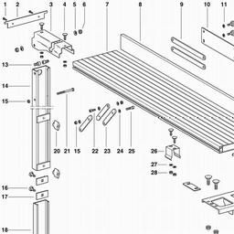 Metabo 091001846910 UK220/PK200-255/HC3. TABLE REAR EXTENSION spare parts