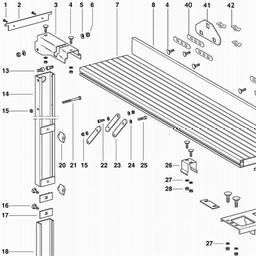 Metabo 091001846910 UK220/PK200-255/HC3. TABLE REAR EXTENSION spare parts
