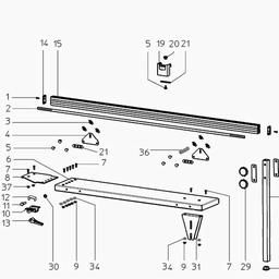 Metabo 091005882710 1600MM TABLE REAR EXTENSION spare parts