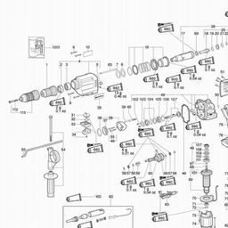 Metabo 600232 KHE 32 spare parts
