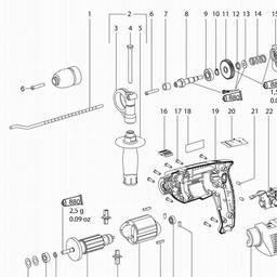Metabo 601158 SBE 521 spare parts
