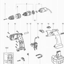 Metabo 602228 BS 9.6 Impuls spare parts