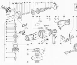 Metabo 606208 WPS 7-115 Quick spare parts