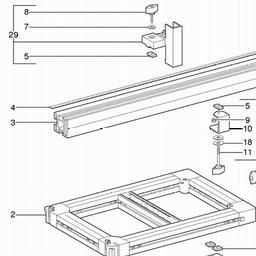 Metabo 631698 Transverse table w.cross-cut fence spare parts