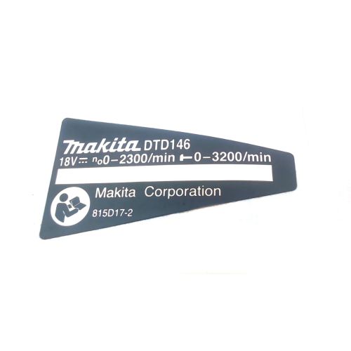 Makita 815D17-2 NAME PLATE DTD146