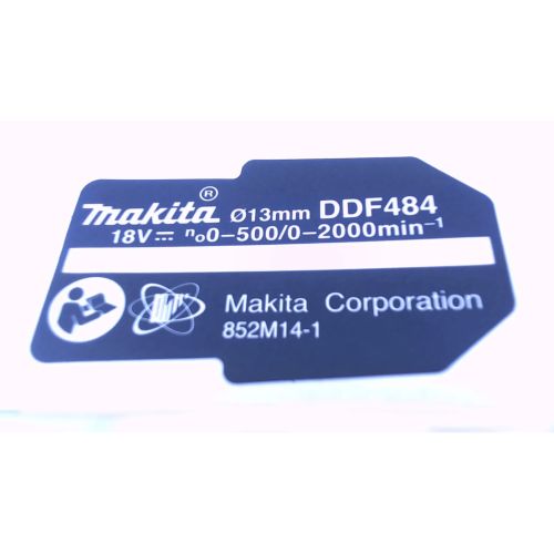 Makita 852M14-1 DDF484 NAME PLATE