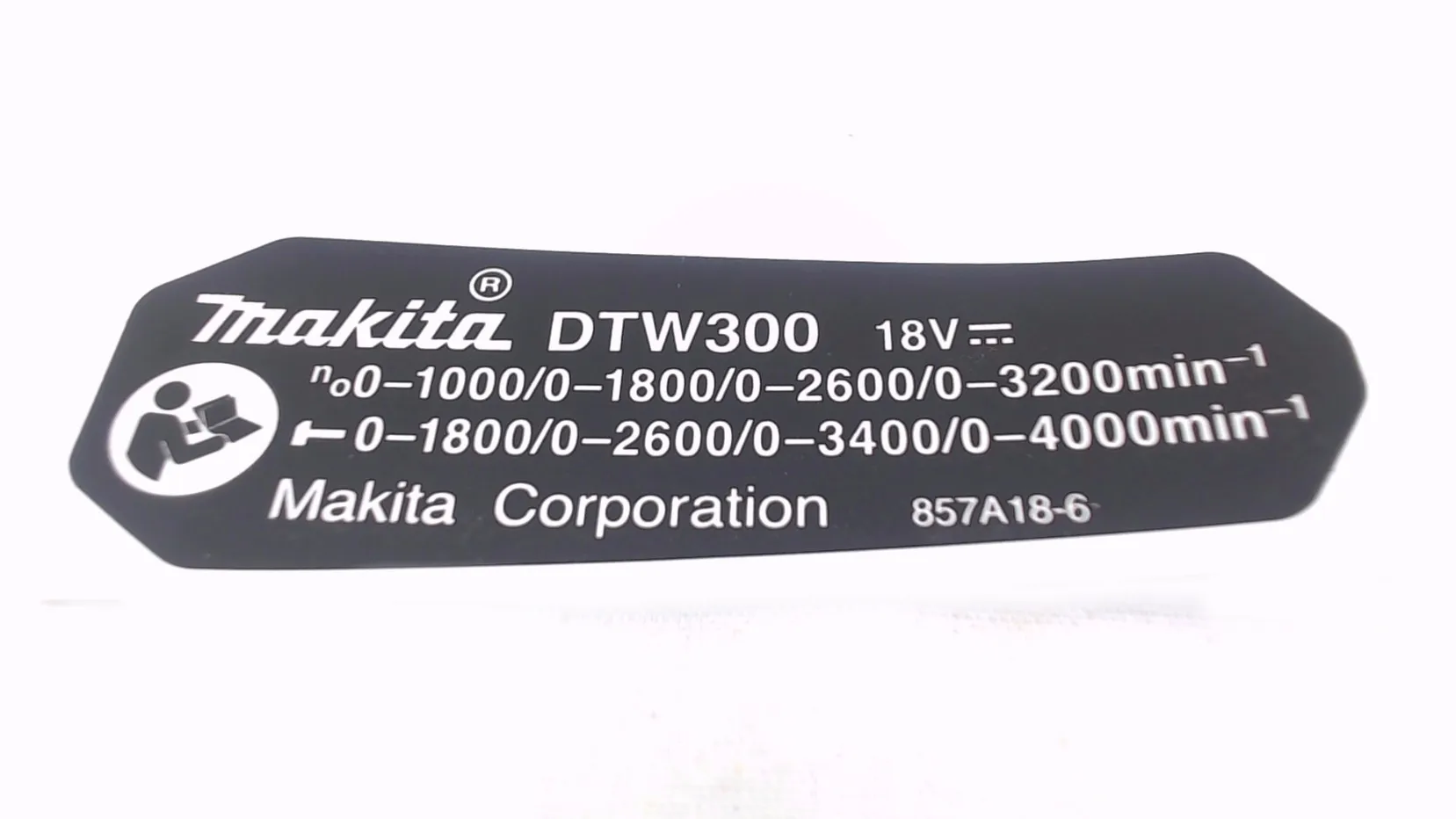 Makita 857A18-6 NAME PLATE DTW300