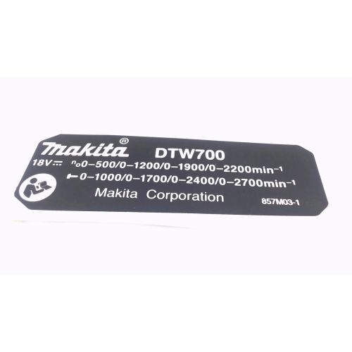 Makita 857M03-1 NAME PLATE DTW700