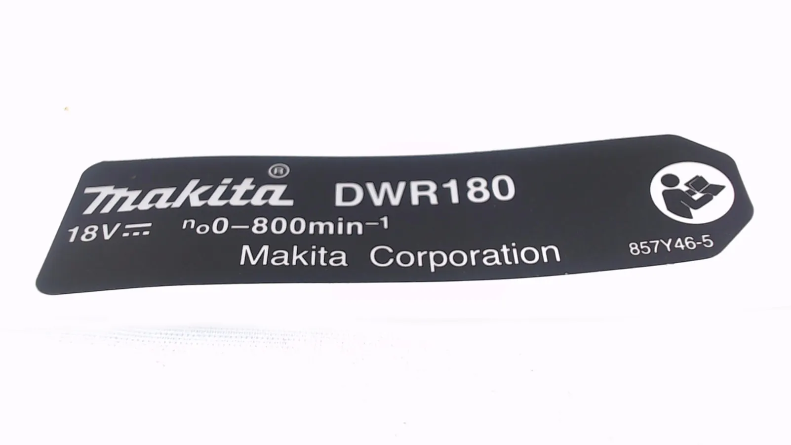 Makita 857Y46-5 NAME PLATE DWR180
